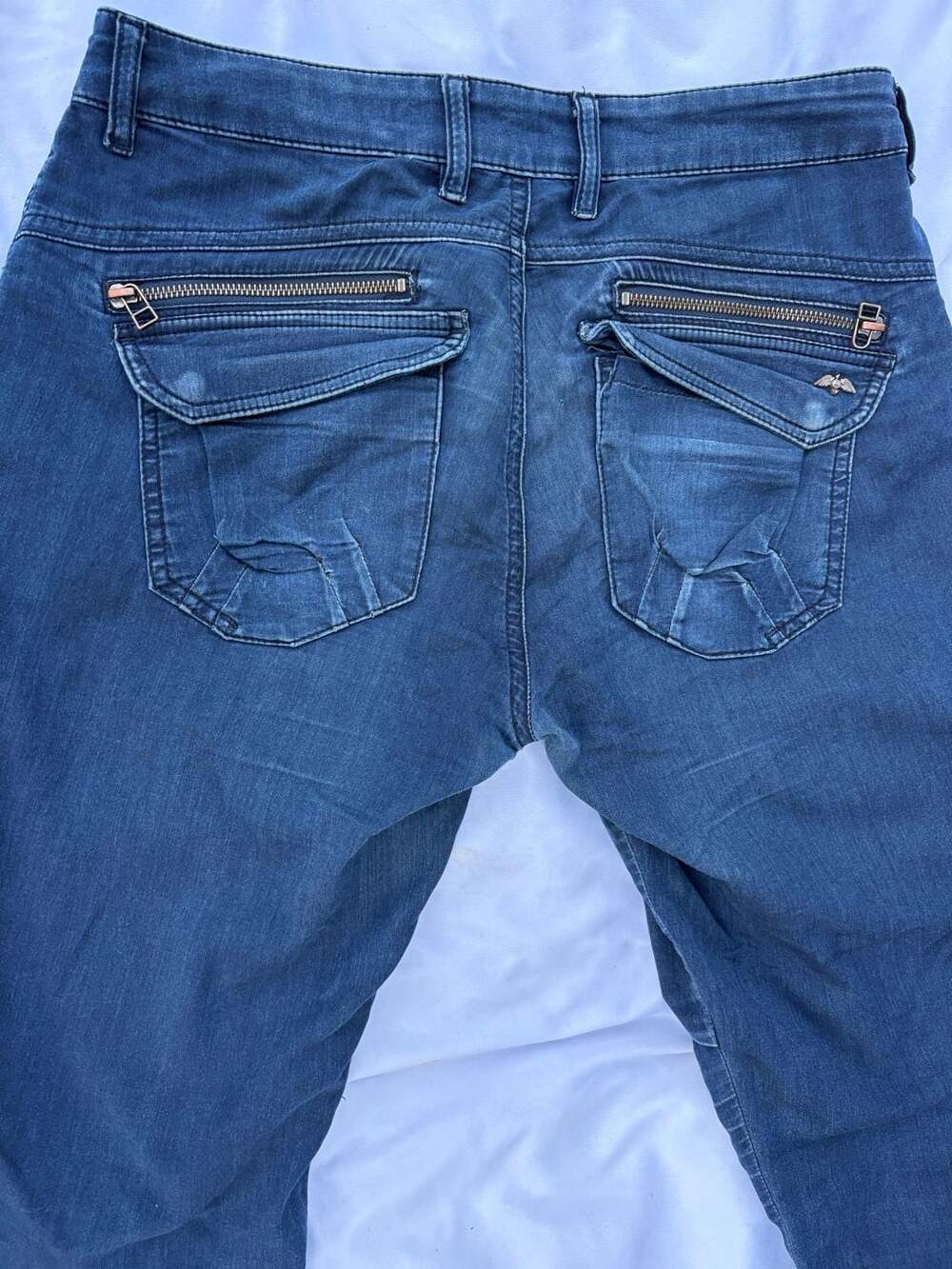 Mos Mosh Women's Blue Denim Skinny Jeans with Zipper Pocket Detail - Picture 7 of 11